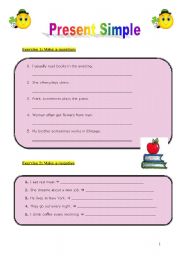 English Worksheet: PRESENT SIMPLE exercises