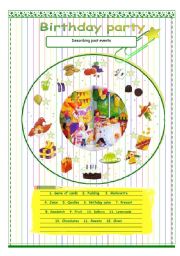 English Worksheet: My birthday party