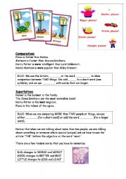 English Worksheet: Comparatives and Superlatives