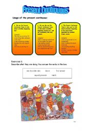 English Worksheet: Present Continuous