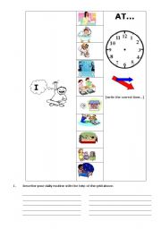 VISUAL DAILY ROUTINE WORKSHEET - FIRST PERSON SINGULAR