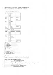 English Worksheet: • Prepositions of place, next to, opposite,behind,between...
