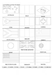 English Worksheet: flags