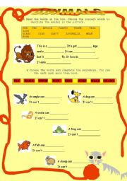 English Worksheet: animals