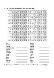 English Worksheet: Wordsearch-Crossword