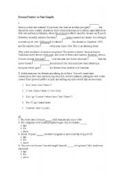 English Worksheet: Present Perfect vs Past SImple