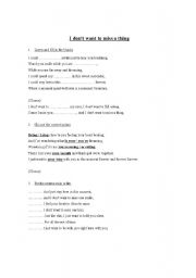 English worksheet: Dont wanna miss a thing