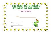 English Worksheet: outstanding student certificate