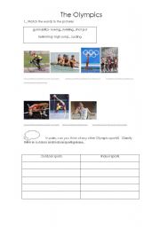 English worksheet: The Olympics