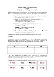 English Worksheet: simple present lesson plan