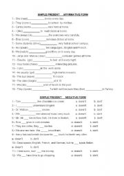 English Worksheet: simple present exercise