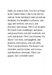 English Worksheet: Rhythm Reading Activity for Food