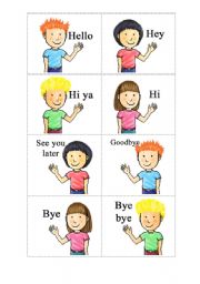 English Worksheet: hello goodbye