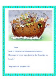 English Worksheet: Noahs Ark