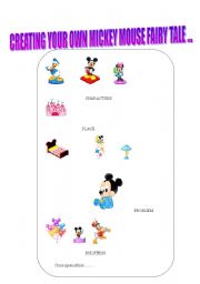 English Worksheet: CREATING YOUR OWN MICKEY MOUSE FAIRY TALE