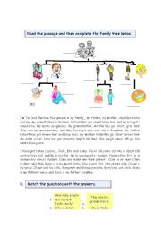 English Worksheet: Family Tree