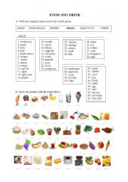 English Worksheet: Food and Drink