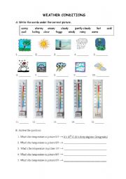 English Worksheet: WEATHER CONDITIONS