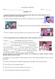 English Worksheet: Aladdin (1993)