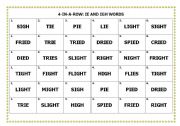English Worksheet: Reading game: ie and igh words
