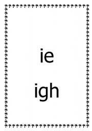 English worksheet: Worksheet: ie and igh words