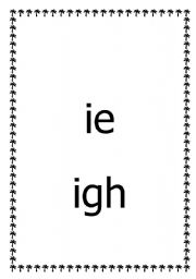 English Worksheet: Worksheet: ie and igh words