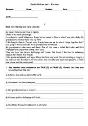 English test paper - 8th form efl