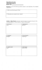 English Worksheet: video games, websearch 