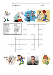 English Worksheet: Occupations - Crossword