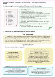 English Worksheet: Euthanasia - reading comprehension and discussion (includes activity with the book/film 