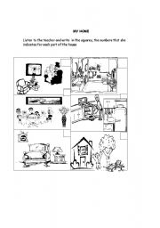 English Worksheet: My home