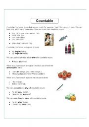 English Worksheet: Countable Uncountable Nouns