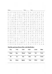 English Worksheet: Past tense crossword