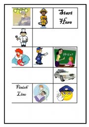 English Worksheet: Board Game - Jobs - What does s/he do?