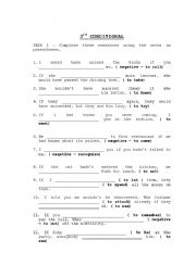 English Worksheet: Third Conditional