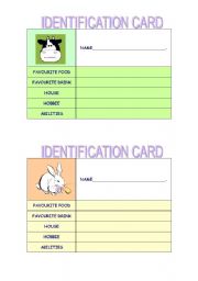 identification card- set 1