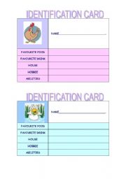 identification card- set 3