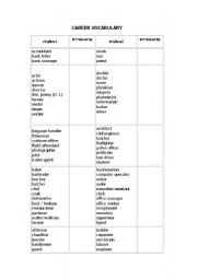 English worksheet: Career Vocabulary