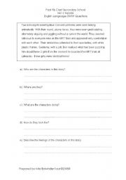 English Worksheet: Brainstorming Idea Generation for Creative Writing