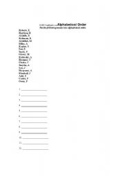 English worksheet: Arrange in Alphabetical order