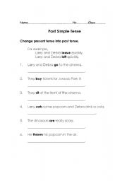 English worksheet: Past Simple Tense