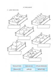 English Worksheet: at the market