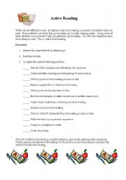 English Worksheet: Active Reading