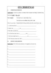 English worksheet: ON CHRISTMAS