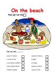 English Worksheet: On the beach 