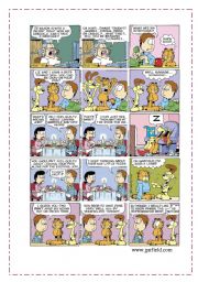 English Worksheet: Garfield Comic Strips