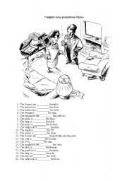 English Worksheet: Prepositions of place