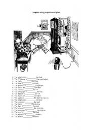 English Worksheet: Prepositions of place 2