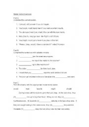 English worksheet: Modal Verbs Exercise