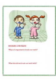 English worksheet: Brushing your teeth